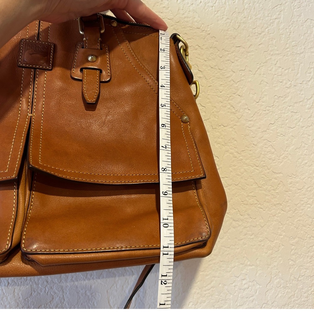Dooney & Bourke Florentine Clayton Satchel Chestnut Leather Crossbody Handbag - Picture 6 of 16